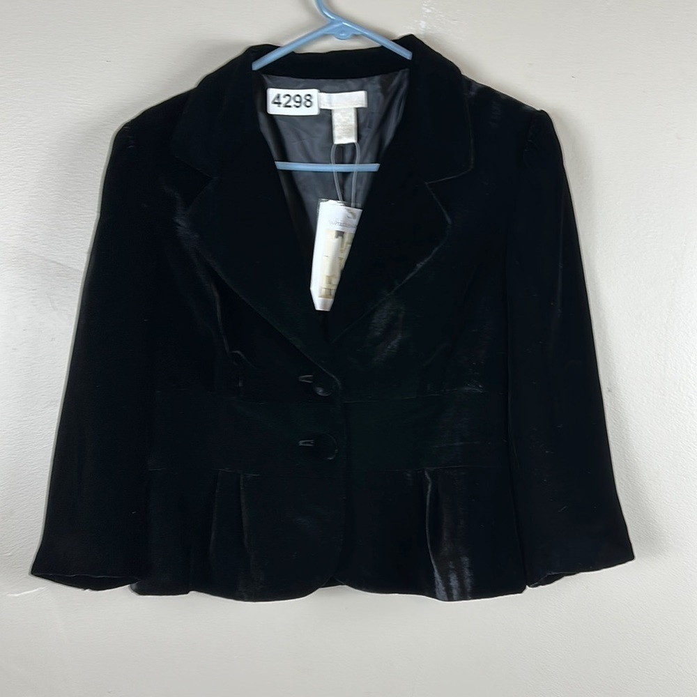 White wash blazer black 18”p2p  20-1/2 length  size med  nwt